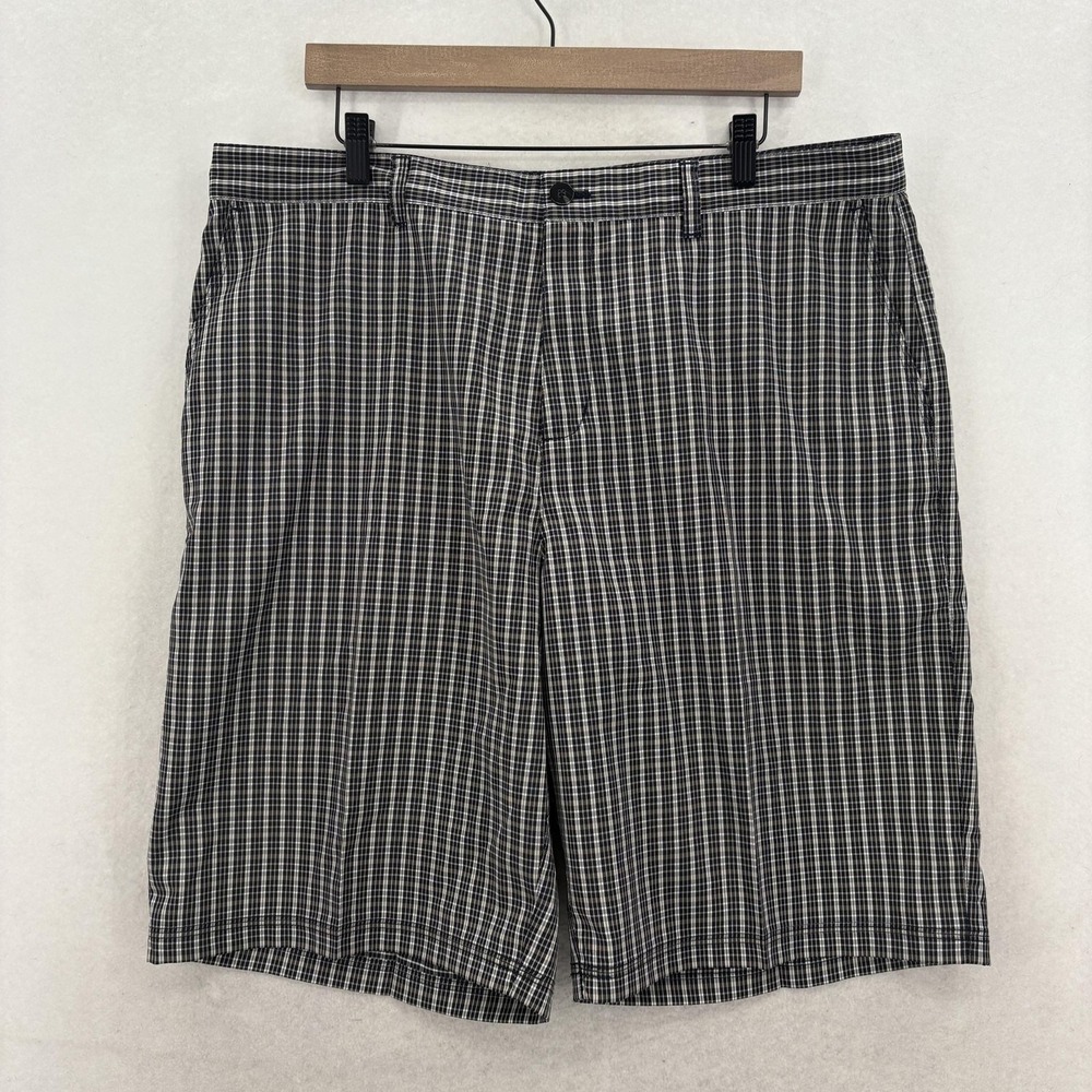 Adidas Ultimate365 MCL Golf Shorts Mens 38 Navy White Plaid Stretch Woven NWT